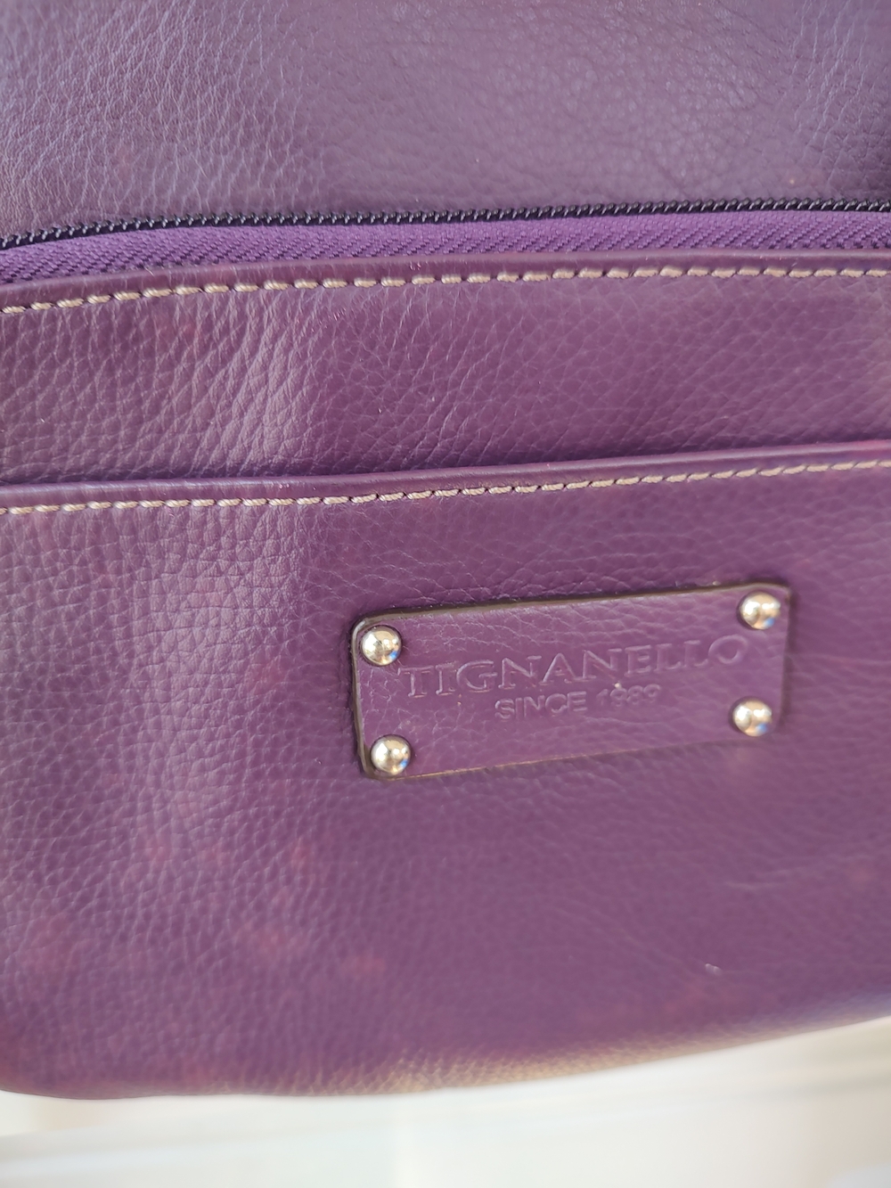 Tignanello Purple Leather Crossbody Bag - Picture 6 of 15